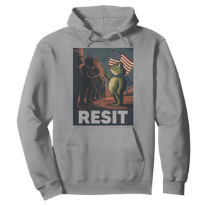 Resist Frog Hoodie Portland Frog Activist America Political 2025 TS14 Sport Gray Print Your Wear