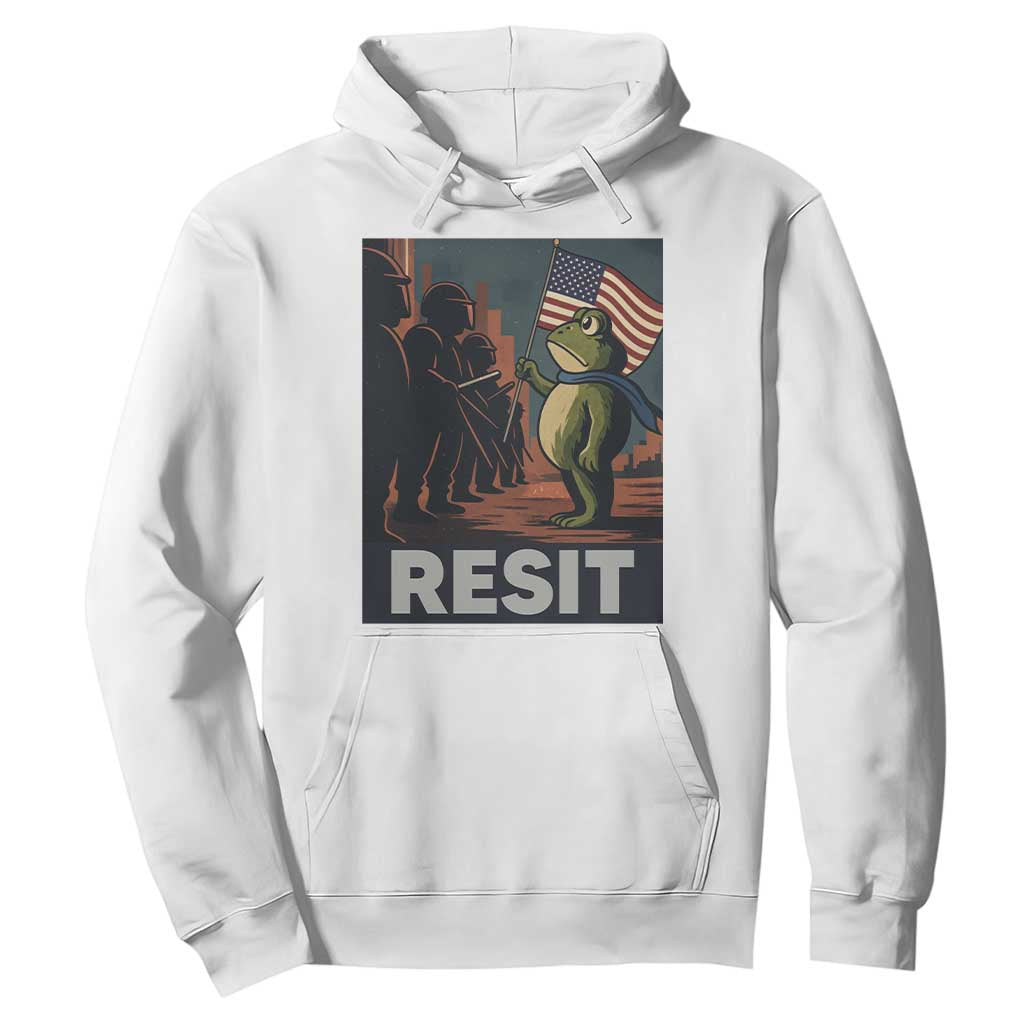 Resist Frog Hoodie Portland Frog Activist America Political 2025 TS14 White Print Your Wear