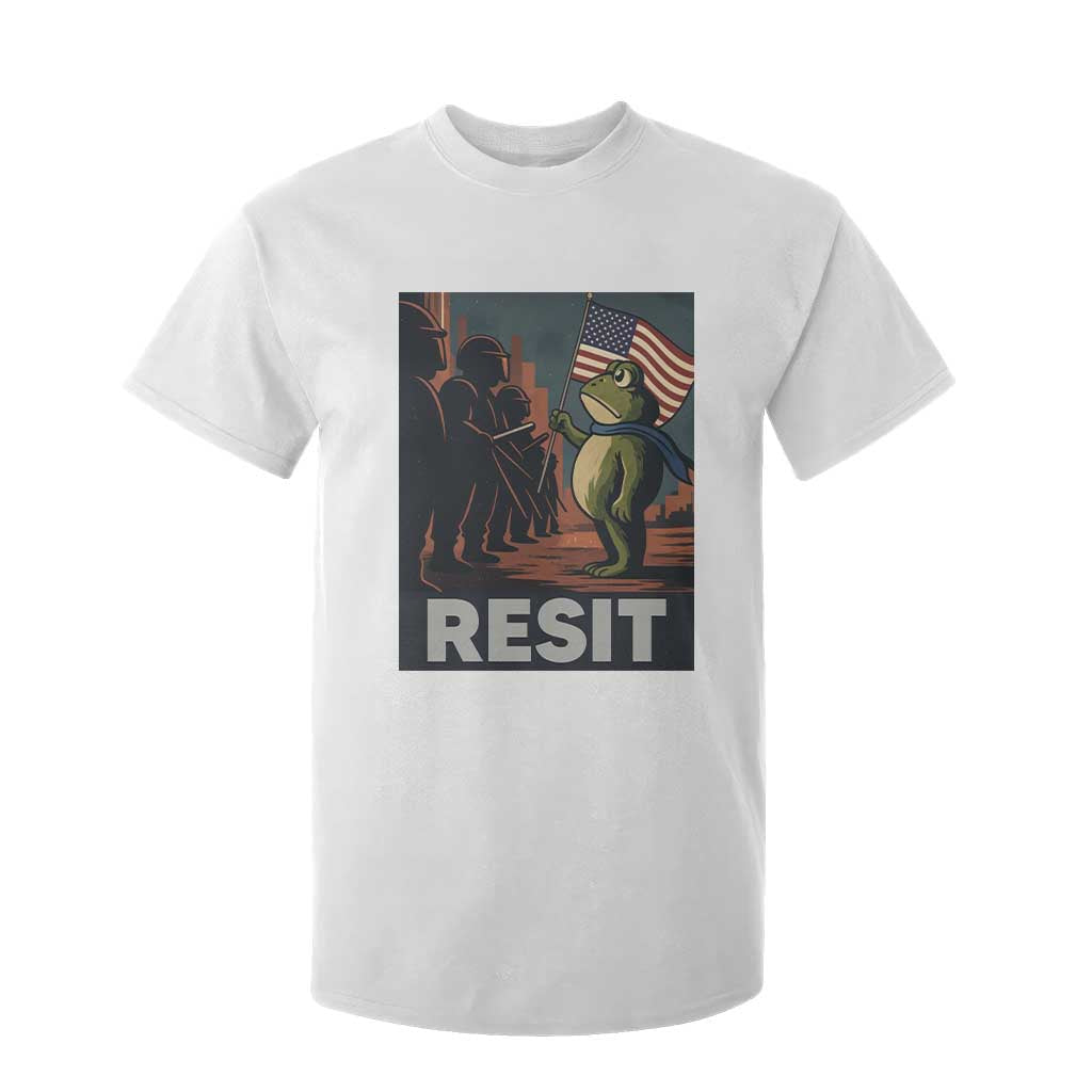 Resist Frog T Shirt For Kid Portland Frog Activist America Political 2025 TS14 White Print Your Wear