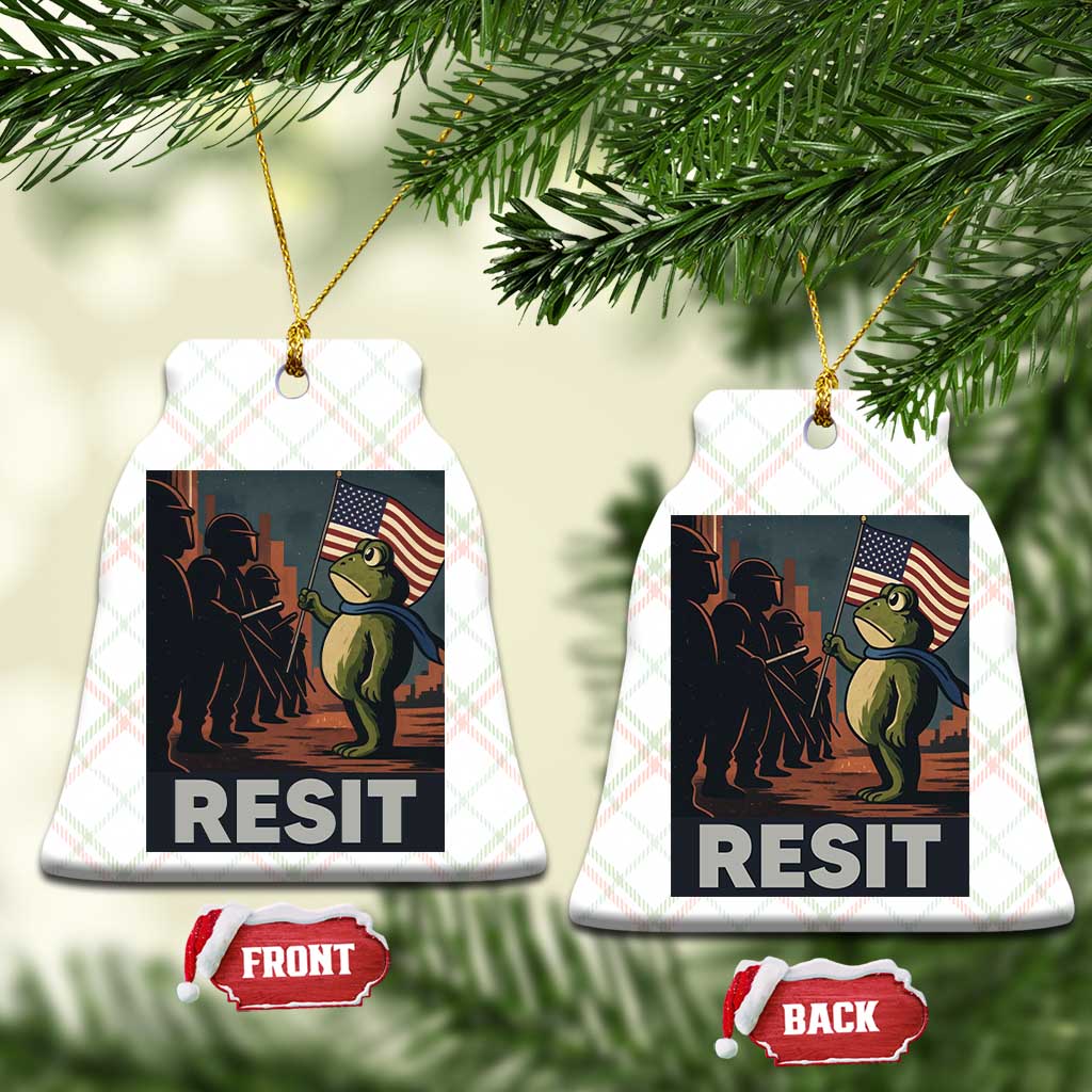 Resist Frog Ceramic Ornament Portland Frog Activist America Political 2025 - Print Your Wear