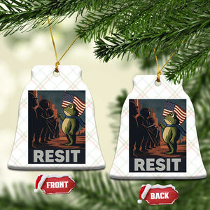 Resist Frog Ceramic Ornament Portland Frog Activist America Political 2025 - Print Your Wear