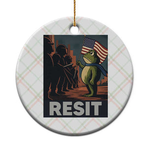 Resist Frog Ceramic Ornament Portland Frog Activist America Political 2025 - Print Your Wear