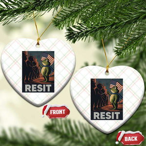Resist Frog Ceramic Ornament Portland Frog Activist America Political 2025 - Print Your Wear