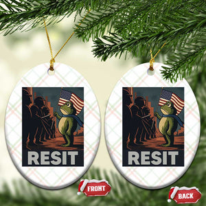Resist Frog Ceramic Ornament Portland Frog Activist America Political 2025 - Print Your Wear
