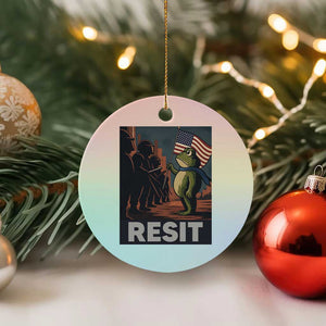 Resist Frog Ceramic Ornament Portland Frog Activist America Political 2025 - Print Your Wear