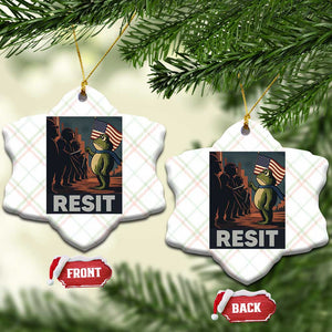 Resist Frog Ceramic Ornament Portland Frog Activist America Political 2025 - Print Your Wear