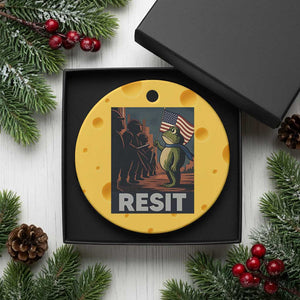 Resist Frog Ceramic Ornament Portland Frog Activist America Political 2025 - Print Your Wear