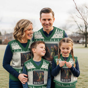 Resist Frog V-Neck Knit Sweater Vest Portland Frog Activist America Political 2025 - Print Your Wear