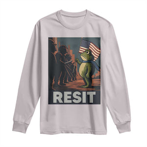 Resist Frog Long Sleeve Shirt Portland Frog Activist America Political 2025 TS14 Ice Gray Print Your Wear
