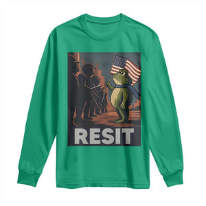 Resist Frog Long Sleeve Shirt Portland Frog Activist America Political 2025 TS14 Irish Green Print Your Wear