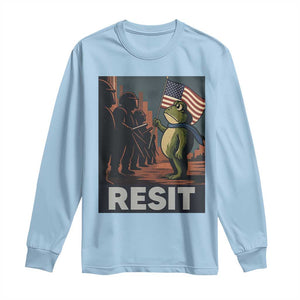 Resist Frog Long Sleeve Shirt Portland Frog Activist America Political 2025 TS14 Light Blue Print Your Wear
