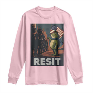 Resist Frog Long Sleeve Shirt Portland Frog Activist America Political 2025 TS14 Light Pink Print Your Wear