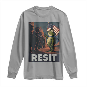 Resist Frog Long Sleeve Shirt Portland Frog Activist America Political 2025 TS14 Sport Gray Print Your Wear