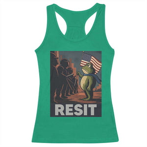 Resist Frog Racerback Tank Top Portland Frog Activist America Political 2025 TS14 Irish Green Print Your Wear