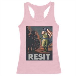 Resist Frog Racerback Tank Top Portland Frog Activist America Political 2025 TS14 Light Pink Print Your Wear