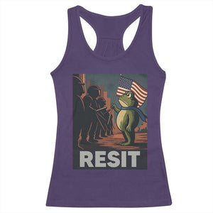 Resist Frog Racerback Tank Top Portland Frog Activist America Political 2025 TS14 Purple Print Your Wear