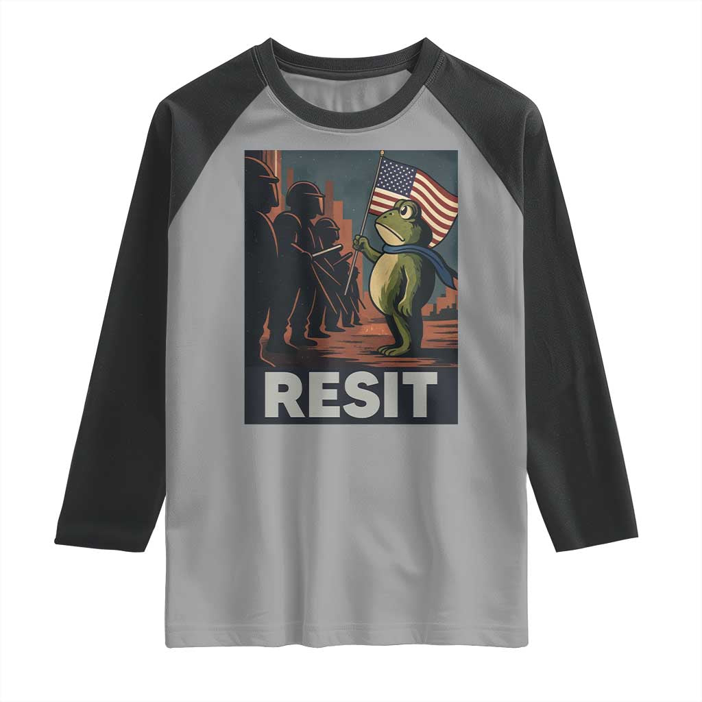 Resist Frog Raglan Shirt Portland Frog Activist America Political 2025 TS14 Sport Gray Black Print Your Wear