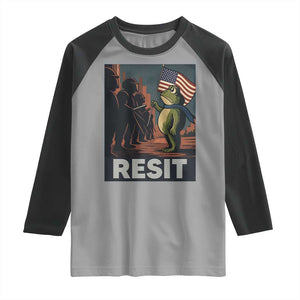 Resist Frog Raglan Shirt Portland Frog Activist America Political 2025 TS14 Sport Gray Black Print Your Wear