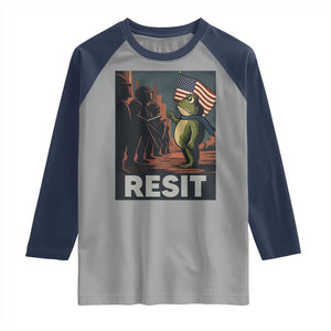 Resist Frog Raglan Shirt Portland Frog Activist America Political 2025 TS14 Sport Gray Navy Print Your Wear