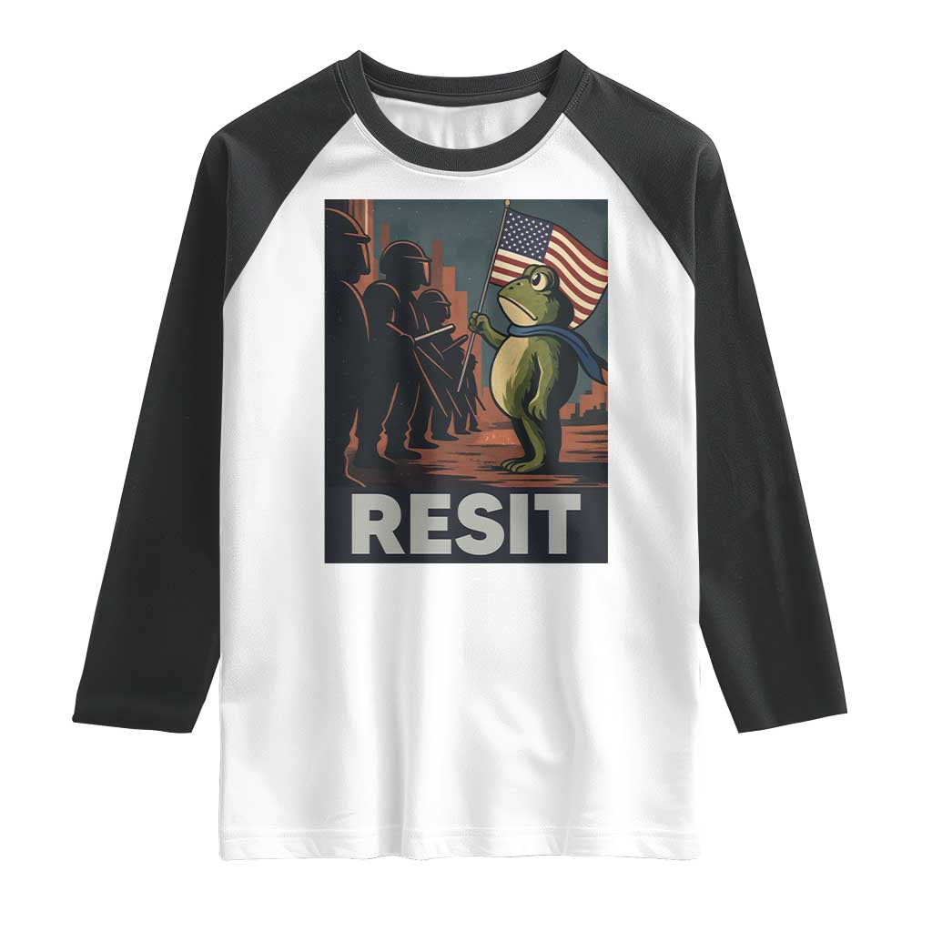 Resist Frog Raglan Shirt Portland Frog Activist America Political 2025 TS14 White Black Print Your Wear