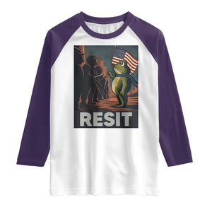 Resist Frog Raglan Shirt Portland Frog Activist America Political 2025 TS14 White Purple Print Your Wear