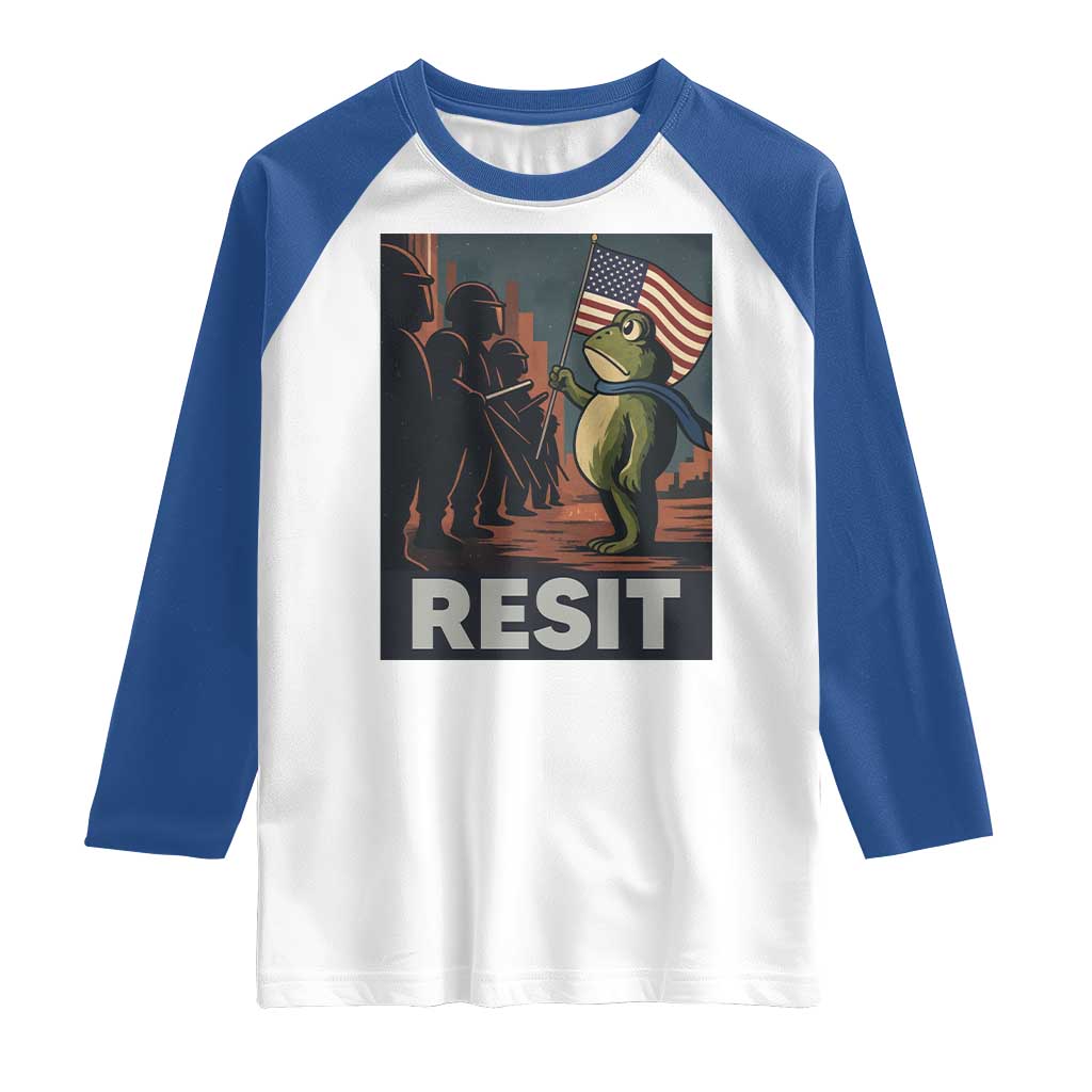 Resist Frog Raglan Shirt Portland Frog Activist America Political 2025 TS14 White Royal Print Your Wear