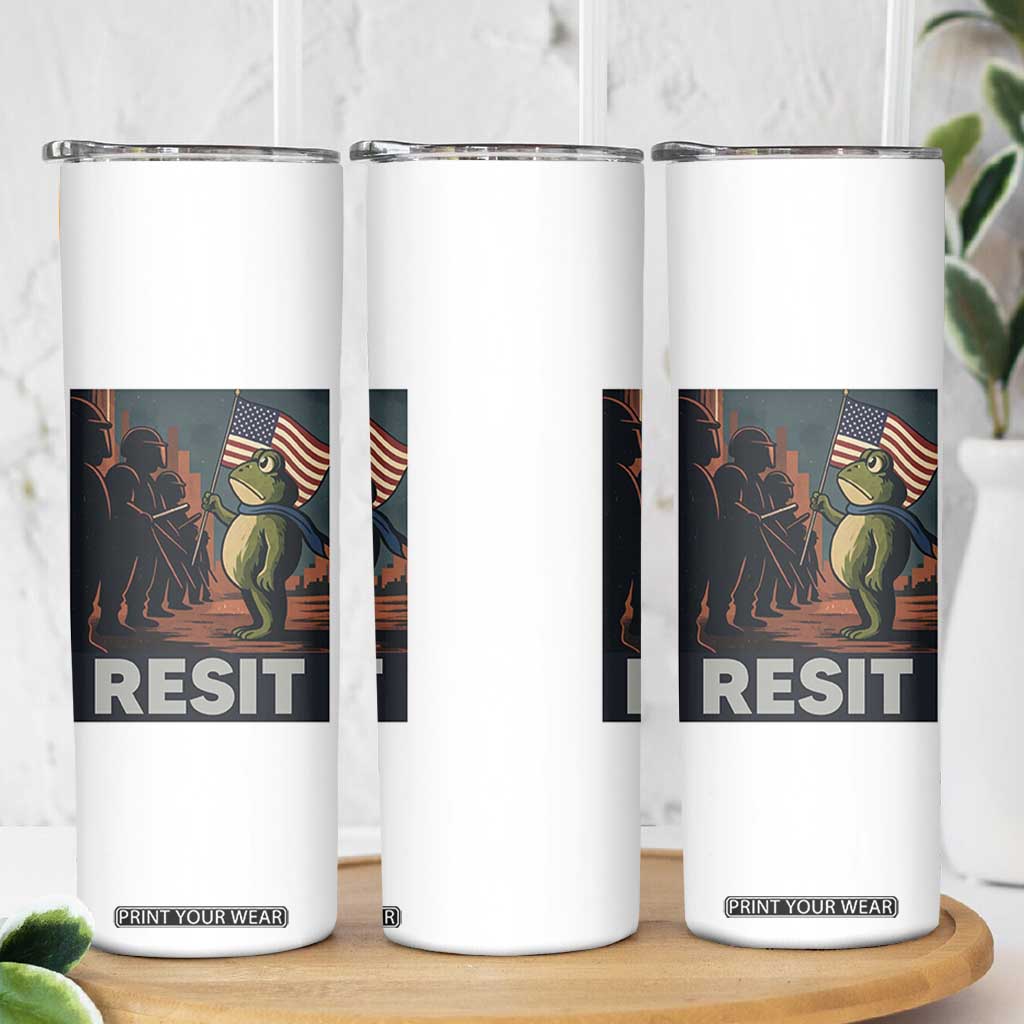 Resist Frog Skinny Tumbler Portland Frog Activist America Political 2025 TS14 Print Your Wear