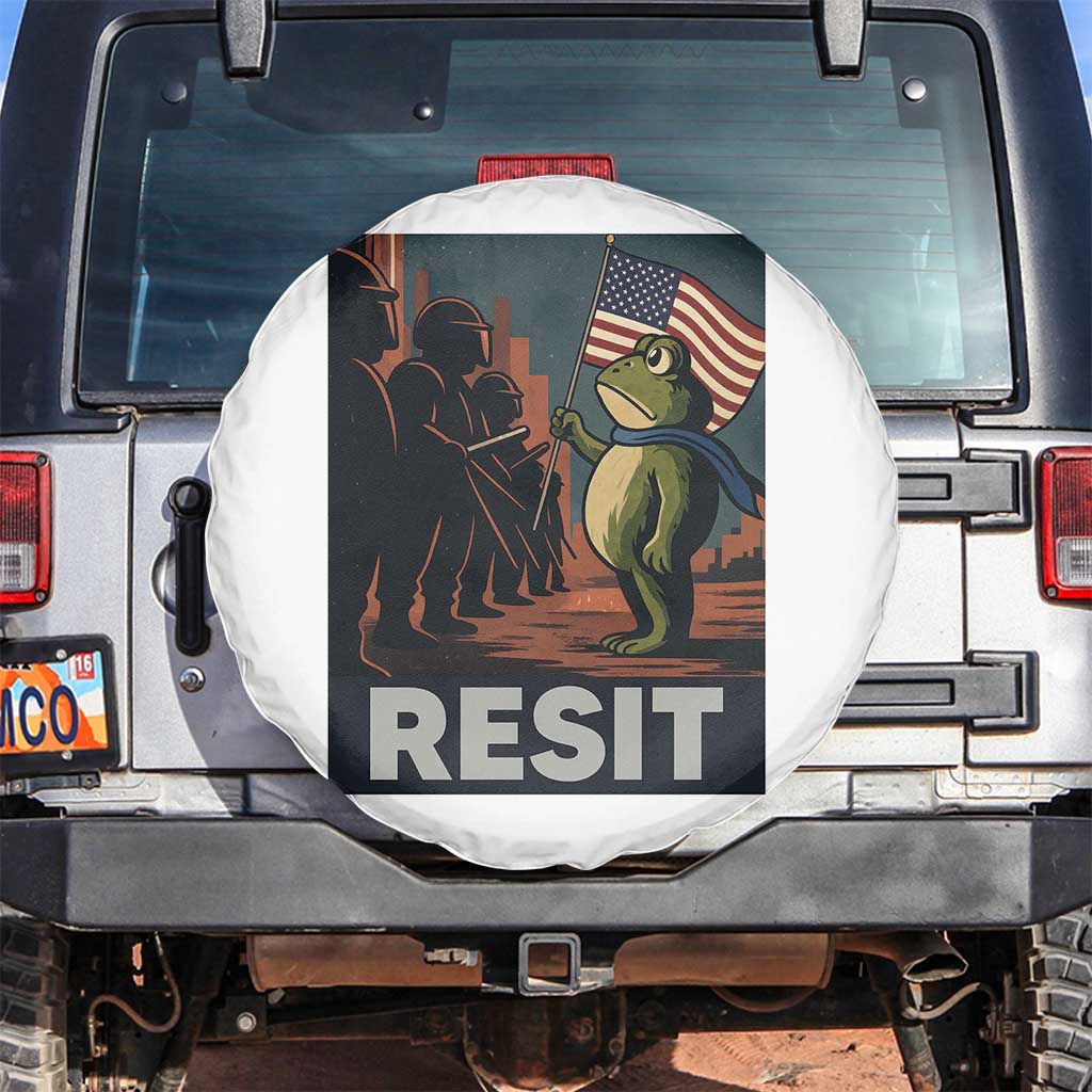 Resist Frog Spare Tire Cover Portland Frog Activist America Political 2025 TS14 No hole White Print Your Wear