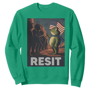 Resist Frog Sweatshirt Portland Frog Activist America Political 2025 TS14 Irish Green Print Your Wear