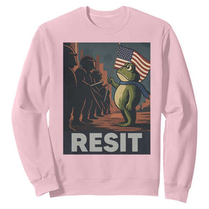 Resist Frog Sweatshirt Portland Frog Activist America Political 2025 TS14 Light Pink Print Your Wear