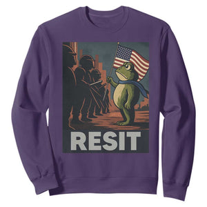 Resist Frog Sweatshirt Portland Frog Activist America Political 2025 TS14 Purple Print Your Wear