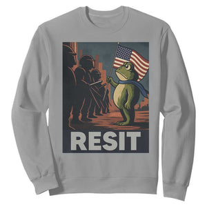 Resist Frog Sweatshirt Portland Frog Activist America Political 2025 TS14 Sport Gray Print Your Wear