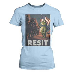 Resist Frog T Shirt For Women Portland Frog Activist America Political 2025 TS14 Light Blue Print Your Wear
