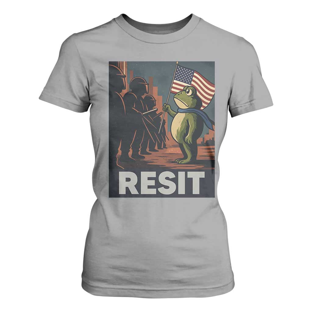 Resist Frog T Shirt For Women Portland Frog Activist America Political 2025 TS14 Sport Gray Print Your Wear