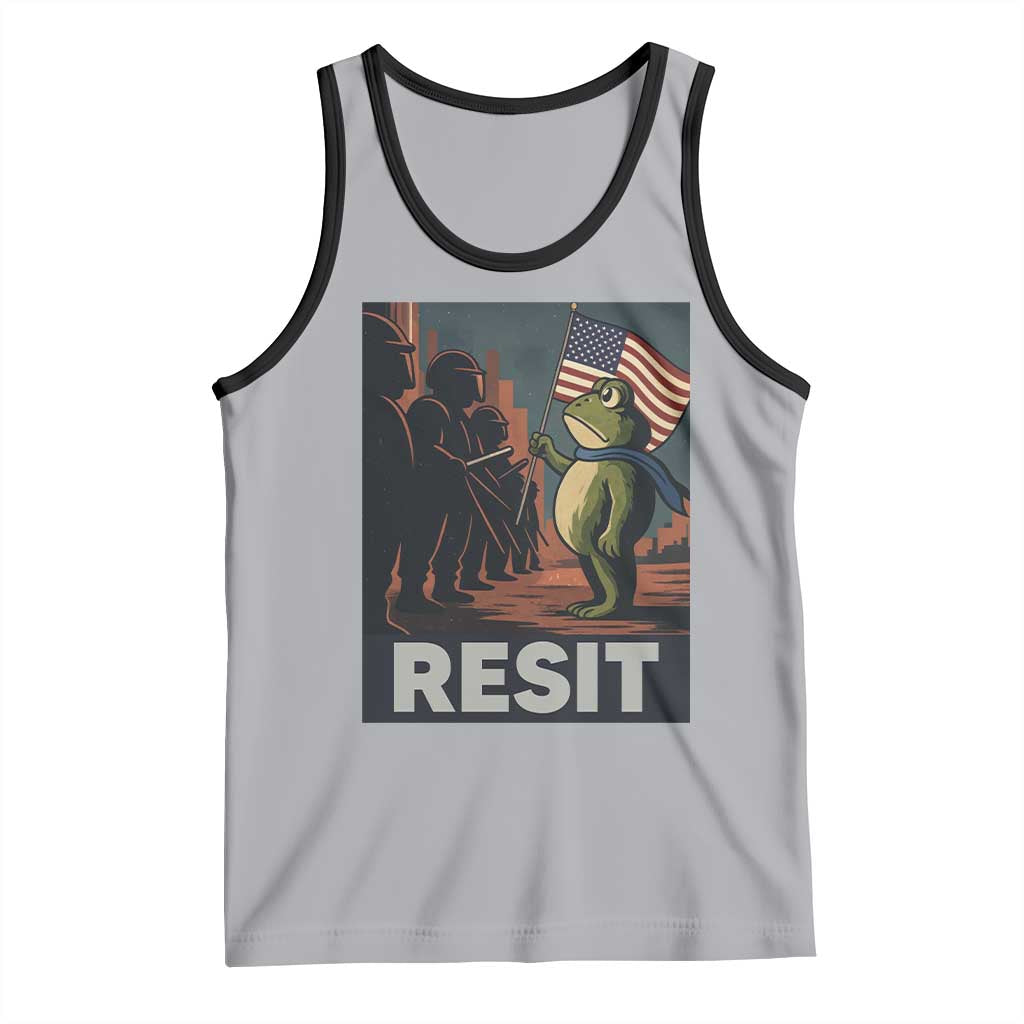 Resist Frog Tank Top Portland Frog Activist America Political 2025 TS14 Athletic Heather Black Print Your Wear