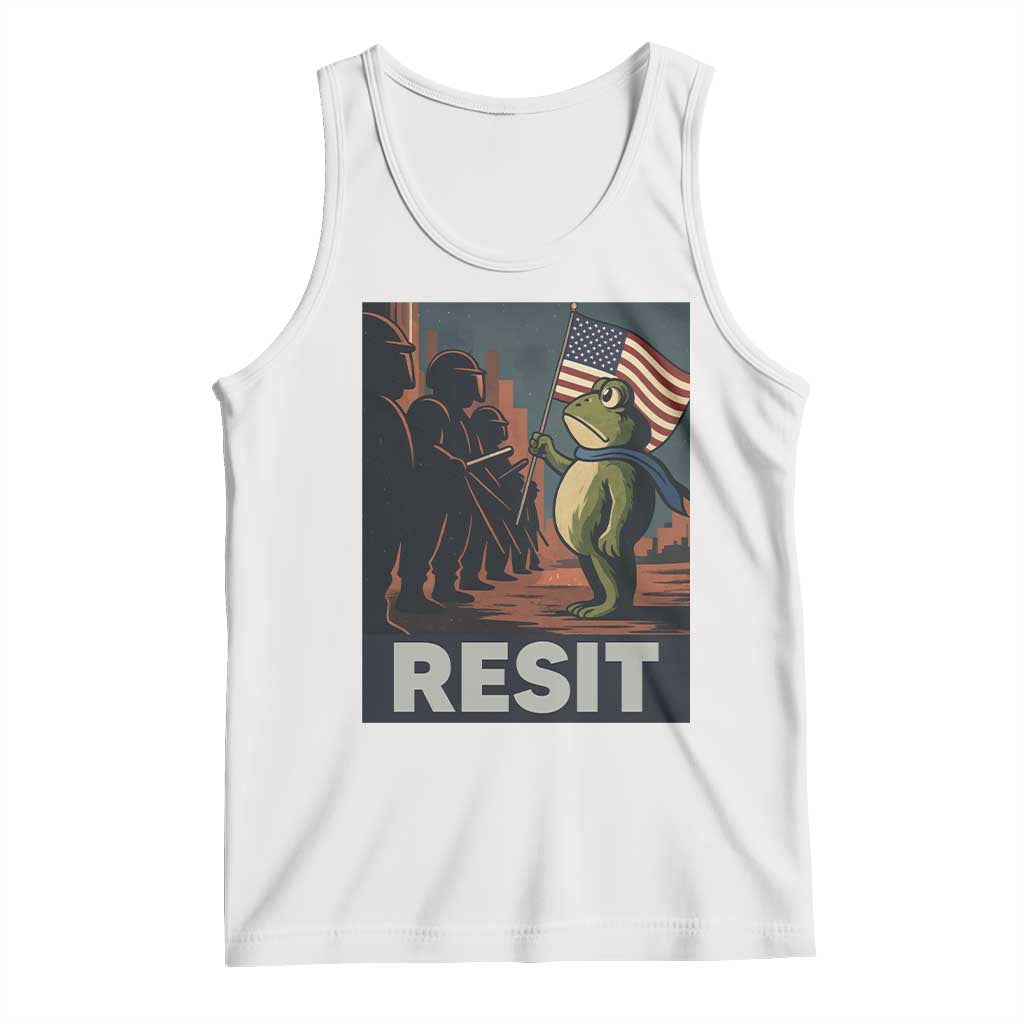 Resist Frog Tank Top Portland Frog Activist America Political 2025 TS14 White Print Your Wear