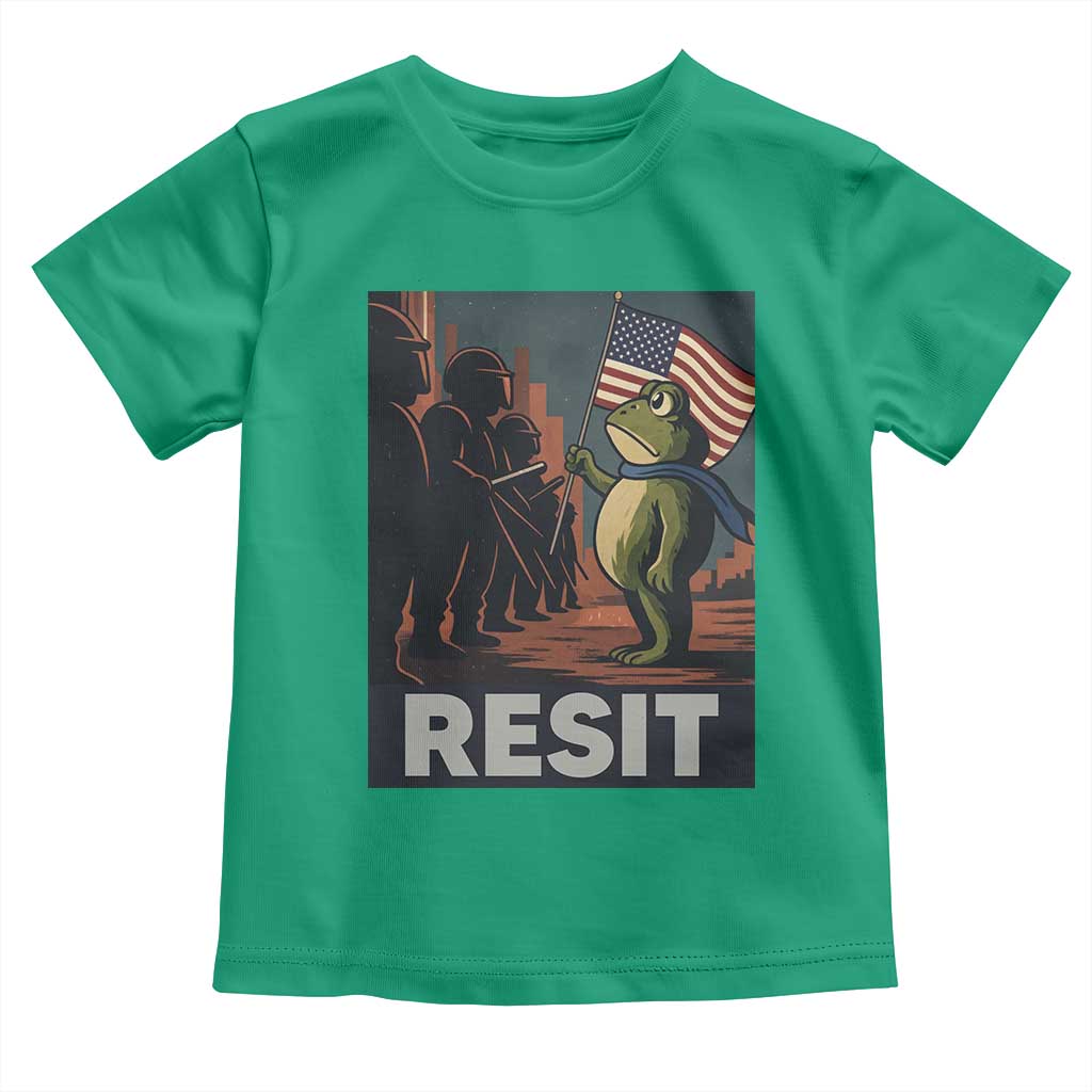 Resist Frog Toddler T Shirt Portland Frog Activist America Political 2025 TS14 Irish Green Print Your Wear