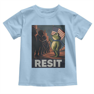 Resist Frog Toddler T Shirt Portland Frog Activist America Political 2025 TS14 Light Blue Print Your Wear