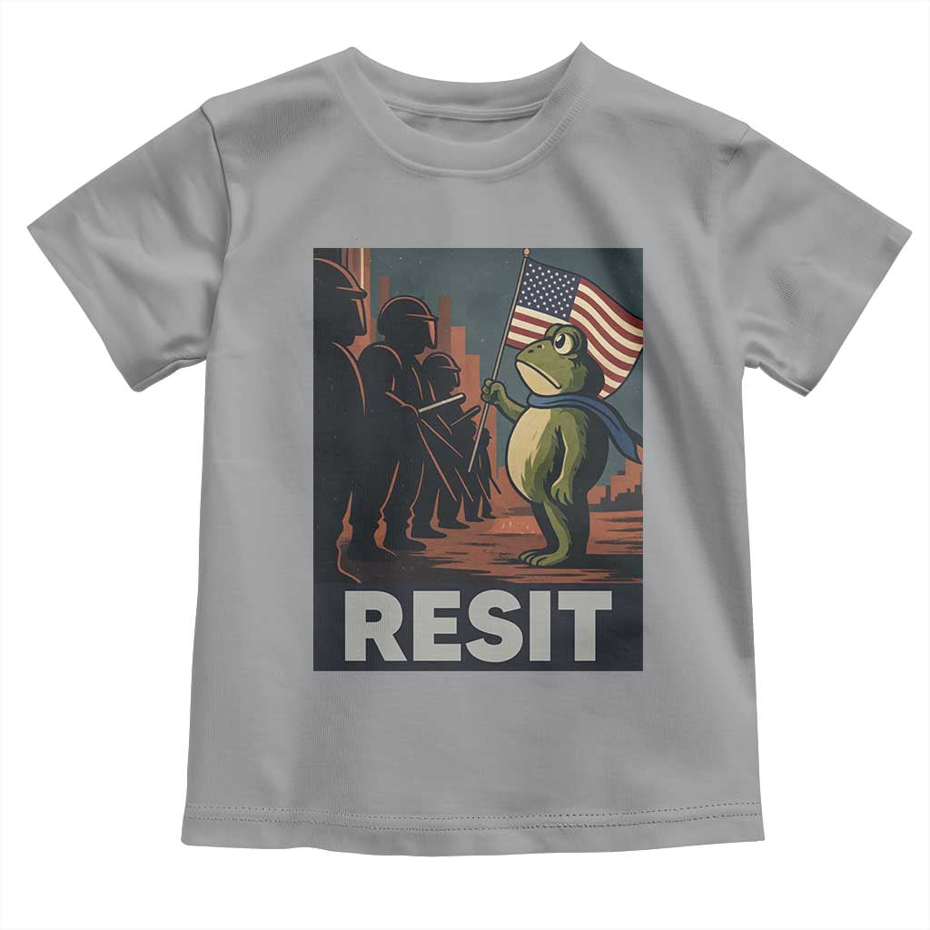 Resist Frog Toddler T Shirt Portland Frog Activist America Political 2025 TS14 Sport Gray Print Your Wear