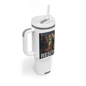 Resist Frog Tumbler With Handle Portland Frog Activist America Political 2025 TS14 Print Your Wear