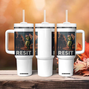Resist Frog Tumbler With Handle Portland Frog Activist America Political 2025 TS14 Print Your Wear