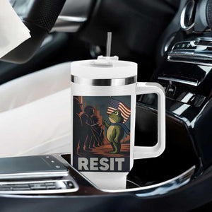 Resist Frog Tumbler With Handle Portland Frog Activist America Political 2025 TS14 Print Your Wear