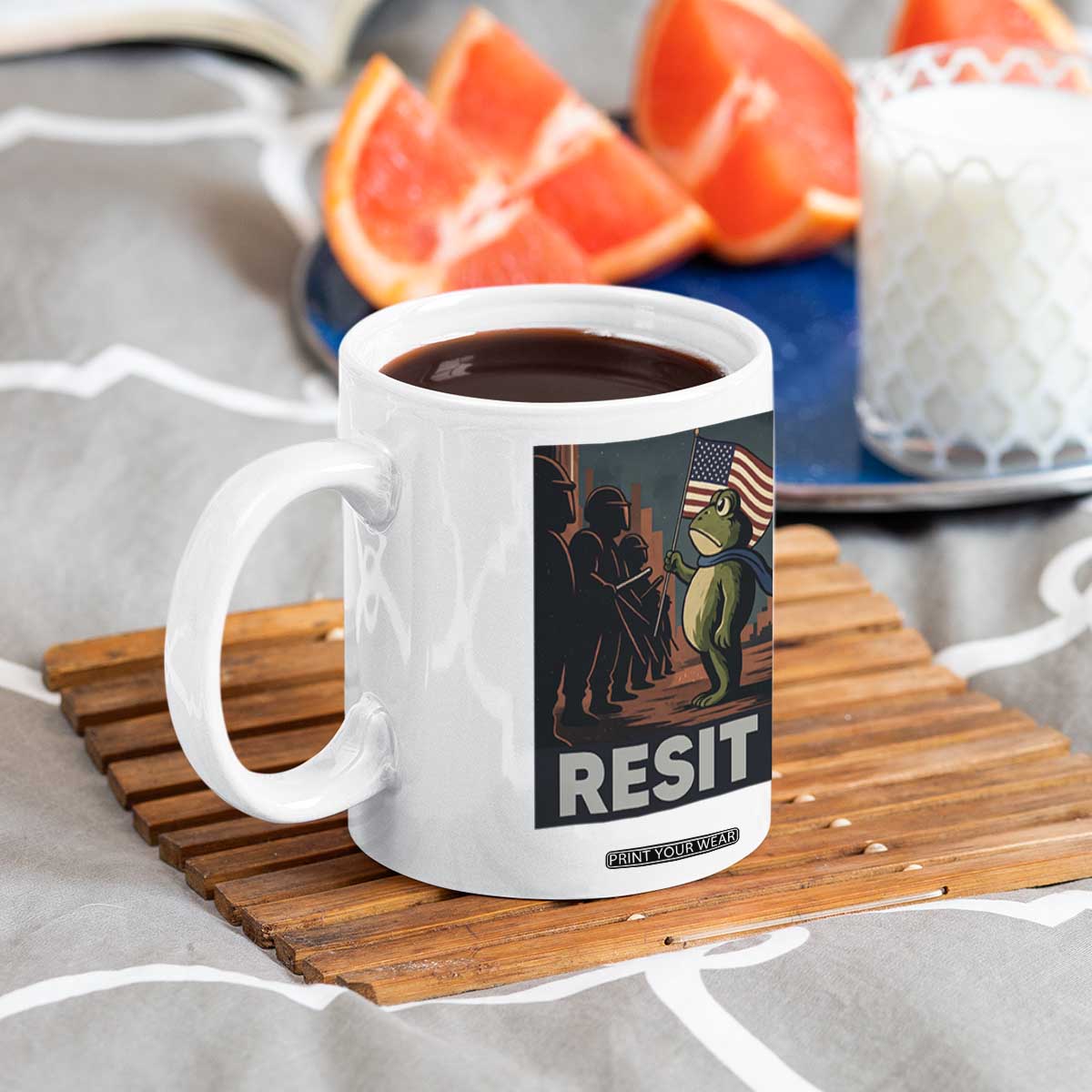 Resist Frog Coffee Mug Portland Frog Activist America Political 2025 TS14 Print Your Wear