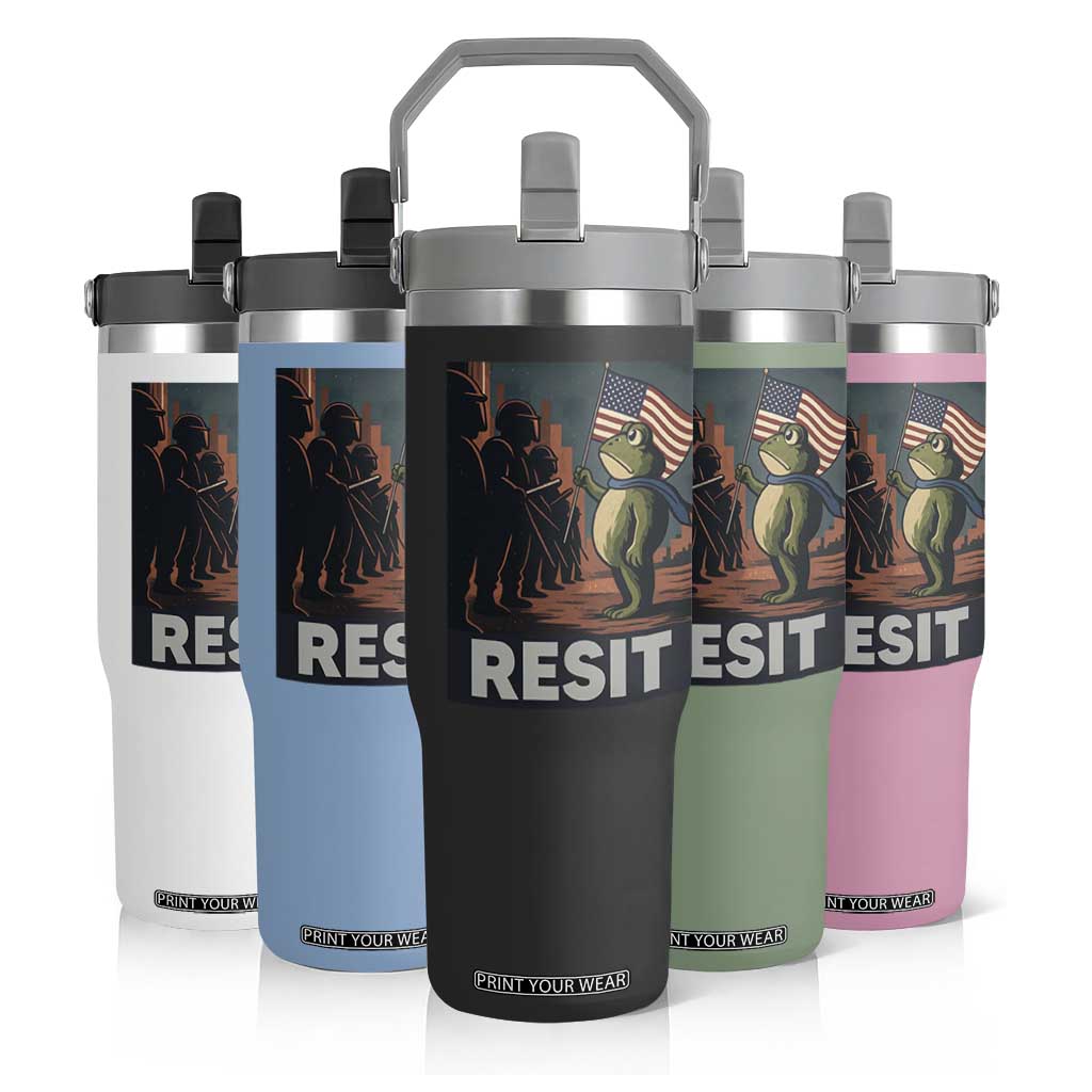 Resist Frog Flip Straw Tumbler Portland Frog Activist America Political 2025 TS14 Print Your Wear