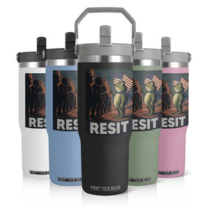 Resist Frog Flip Straw Tumbler Portland Frog Activist America Political 2025 TS14 Print Your Wear