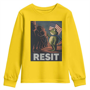 Resist Frog Youth Sweatshirt Portland Frog Activist America Political 2025 TS14 Daisy Print Your Wear