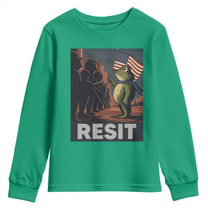 Resist Frog Youth Sweatshirt Portland Frog Activist America Political 2025 TS14 Irish Green Print Your Wear