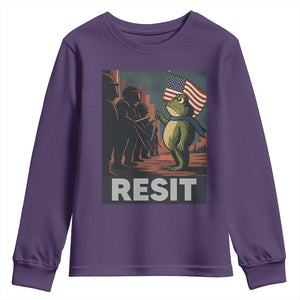 Resist Frog Youth Sweatshirt Portland Frog Activist America Political 2025 TS14 Purple Print Your Wear