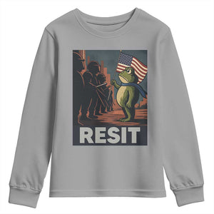 Resist Frog Youth Sweatshirt Portland Frog Activist America Political 2025 TS14 Sport Gray Print Your Wear