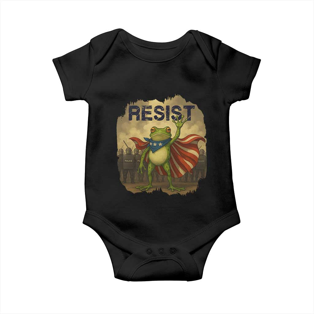Resist Frog Christian Christmas Baby Onesie Funny Polittical 2025 Meme TS14 Black Print Your Wear